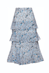 Cascade Ruffle Skirt - Blue Aztec Batik