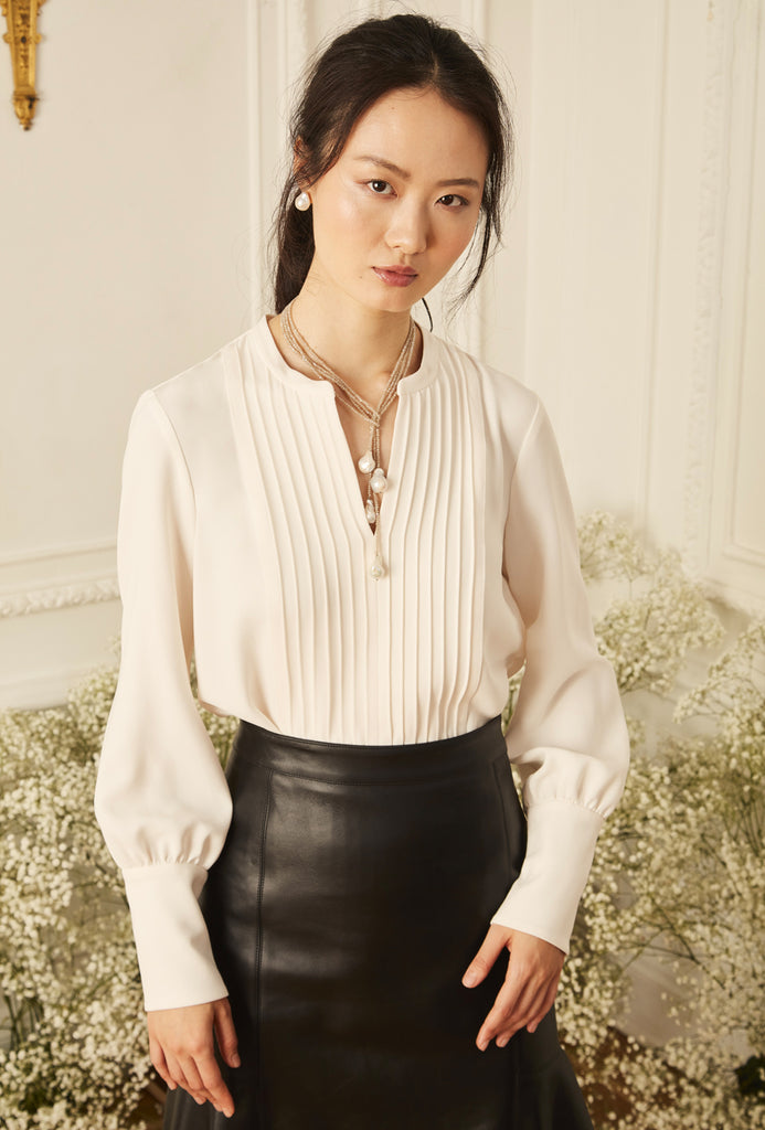 Pintuck Blouse - Ivory