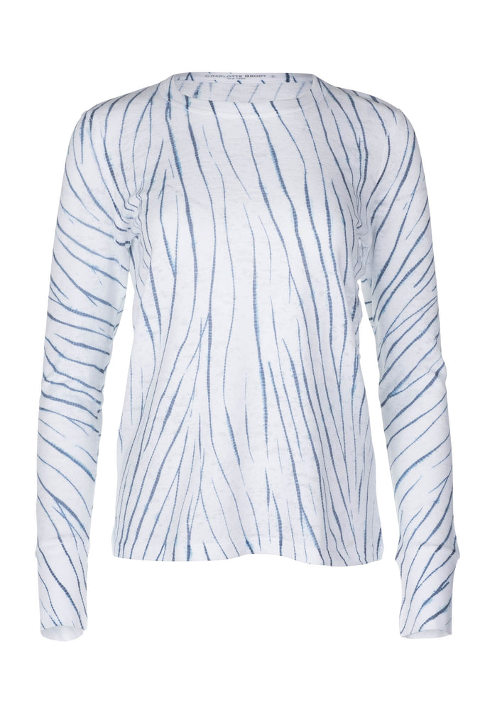 Long Sleeve Waffle Burnout Tee - White Willow