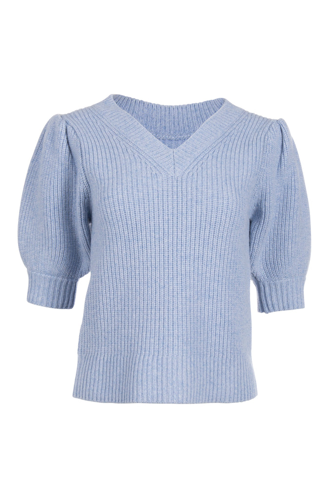 V Neck Cleo Sweater - Bluebell