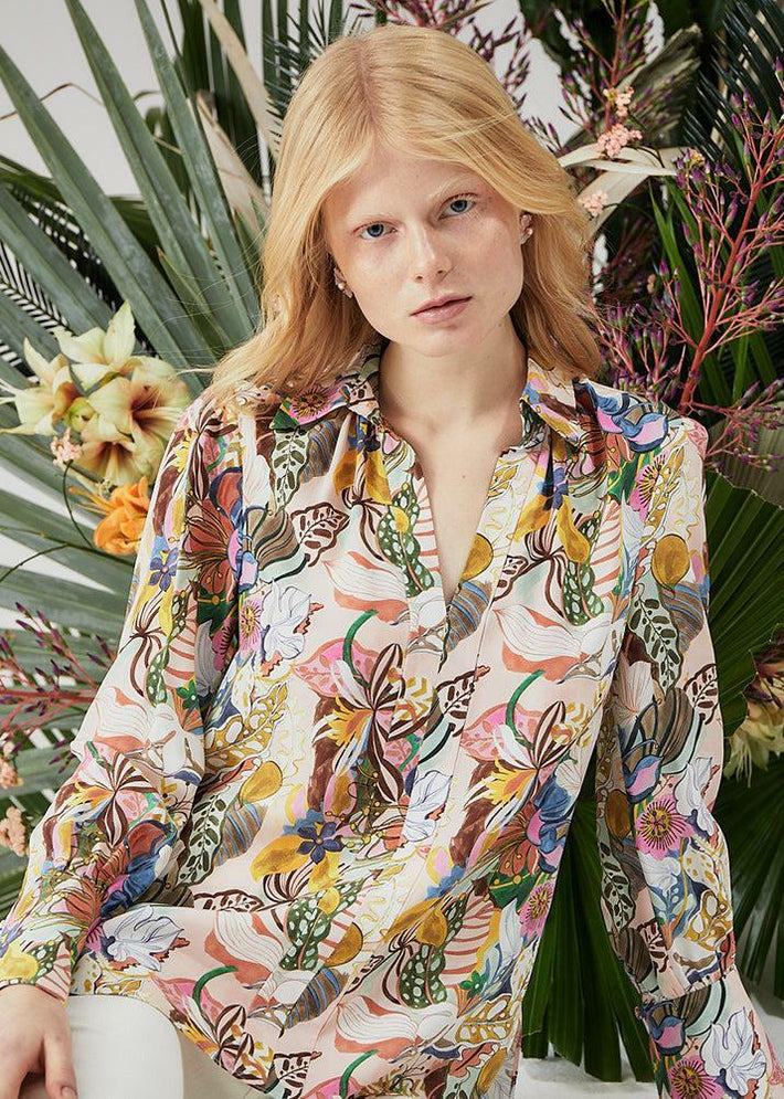 Laurel Blouse Rainbow Groovy Blooms