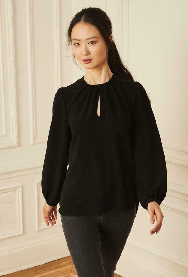 Keyhole Blouse - Black