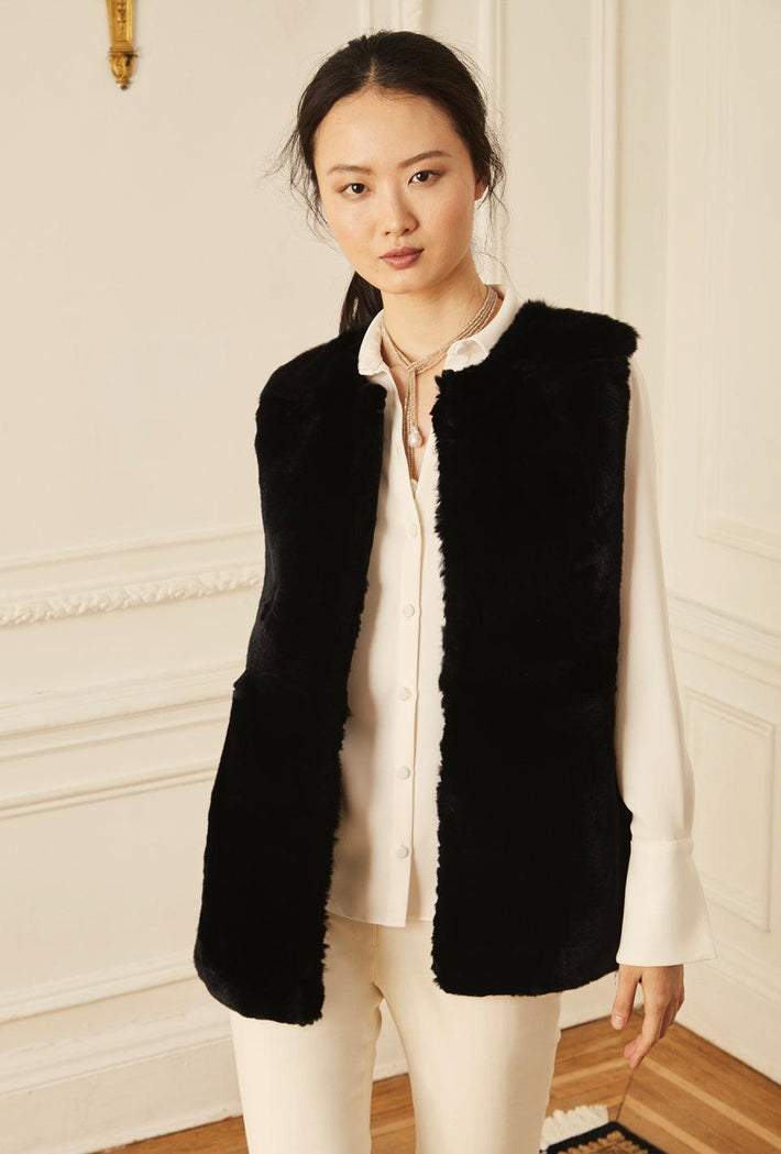 Rex Knit Back Vest - Black