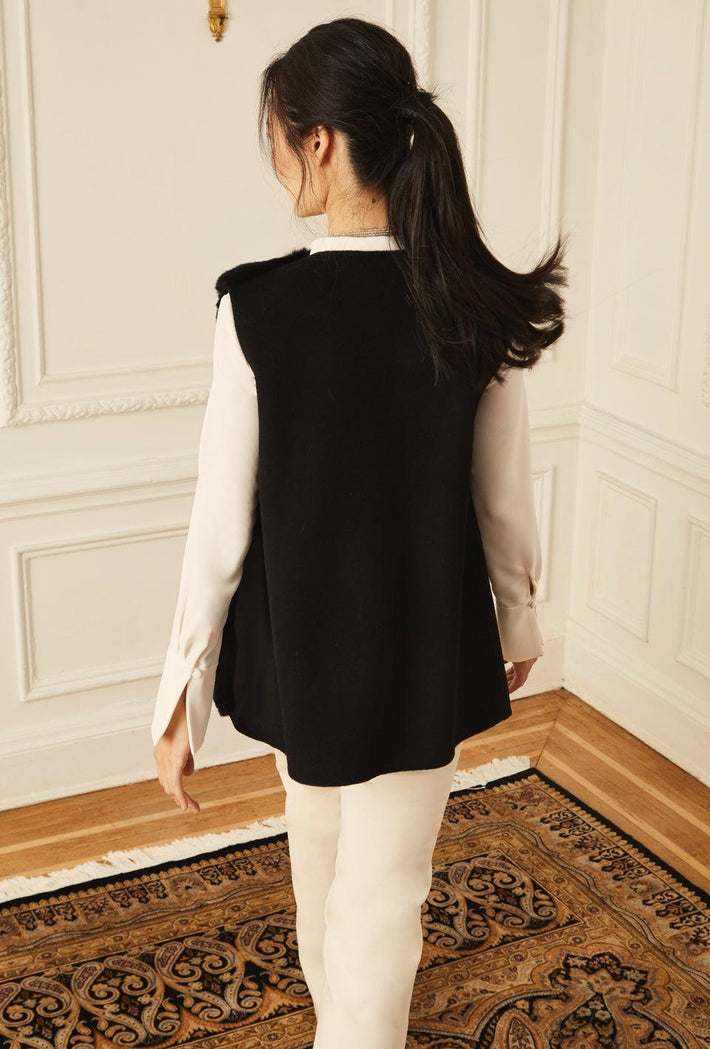 Rex Knit Back Vest - Black