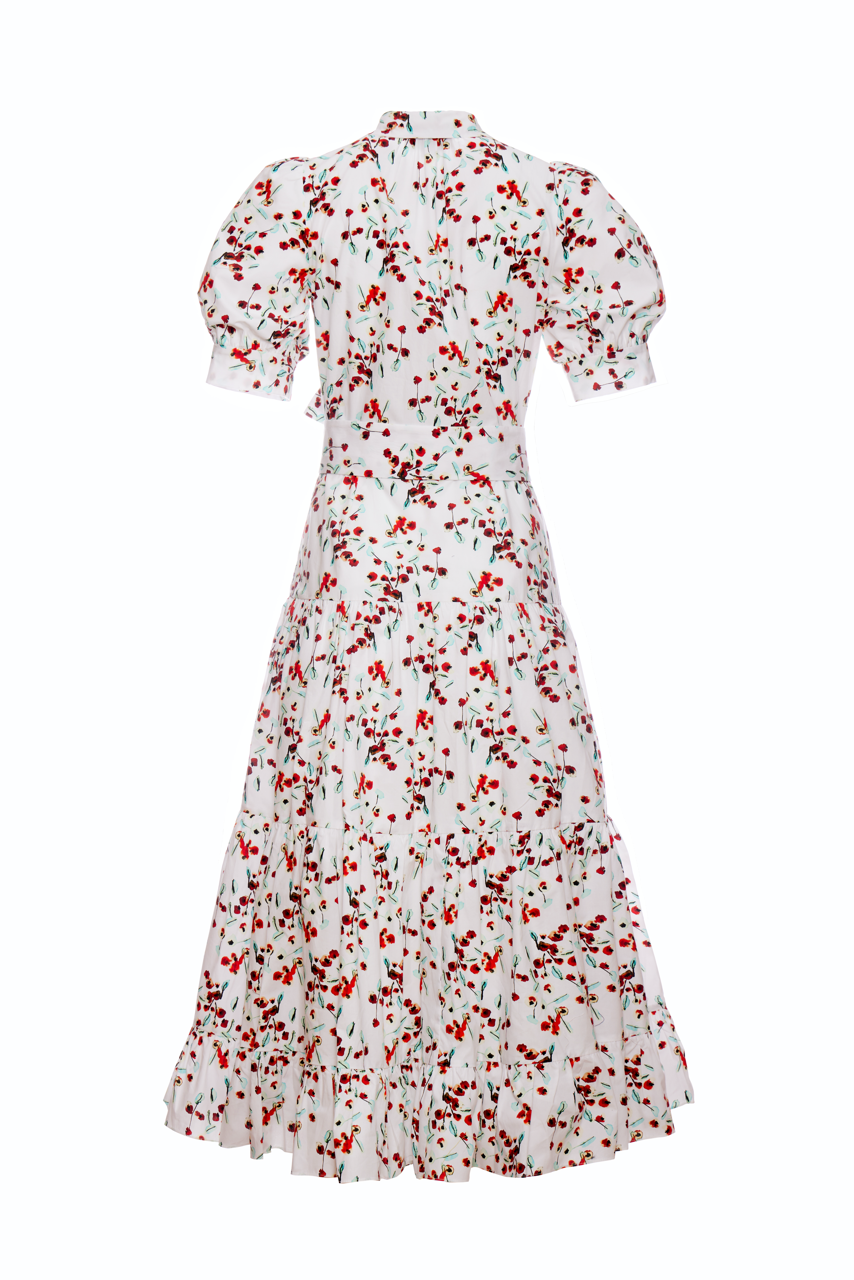 palma midi dress Charlotte Brody Palma Dress - Red Watercolor Floral Red Watercolor Floral / L