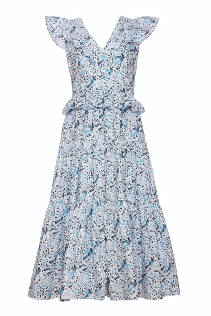 Vuela Dress - Blue Aztec Batik
