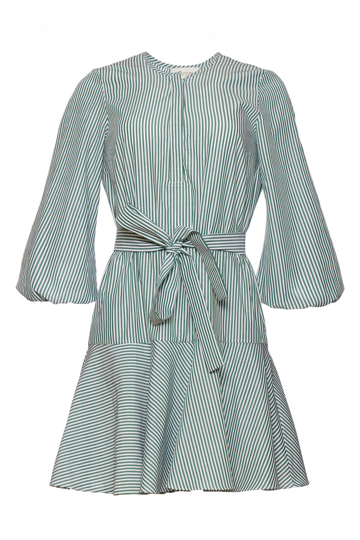 Barcelona Dress - Verde Stripe