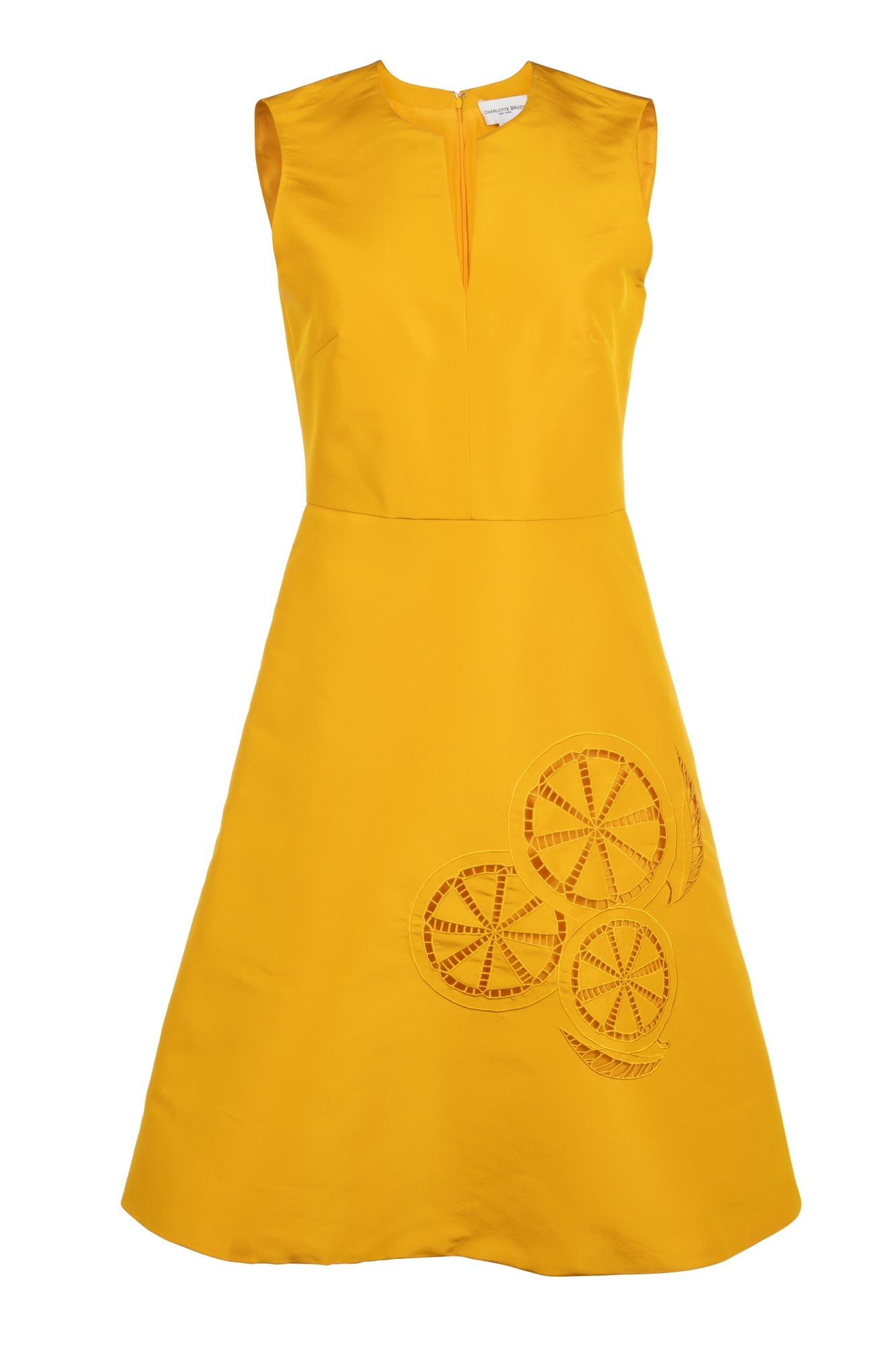 Canary Dress - Mango Silk Faille With Embellishment  Charlotte Brody