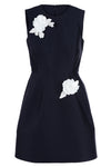 Bonita Dress - Navy With Flower Beading