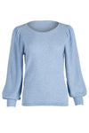 Ruched Long Sleeve Sweater - Icy Dawn