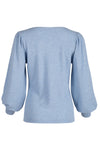 Ruched Long Sleeve Sweater - Icy Dawn