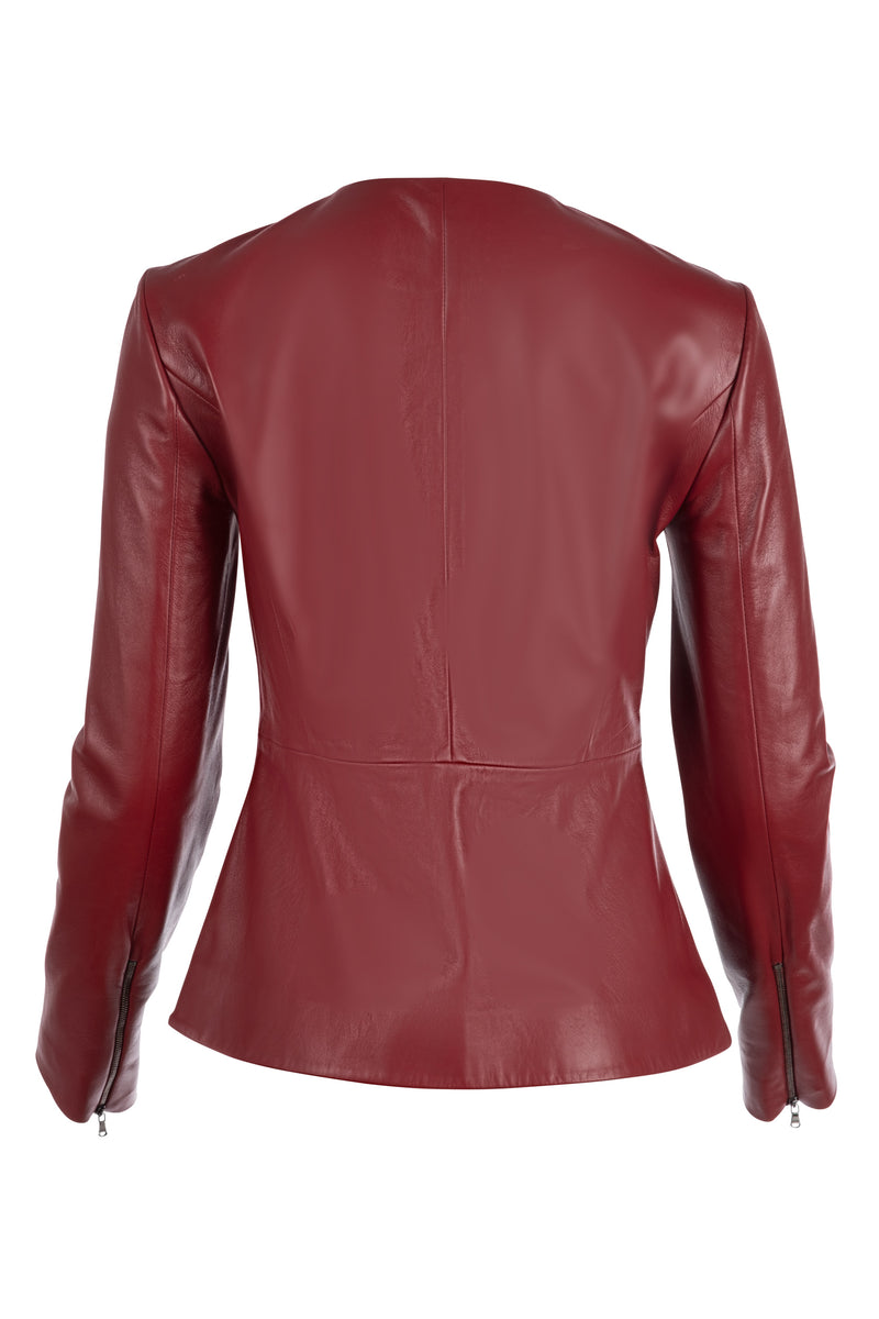 Peplum Jacket - Merlot