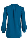 Long Sleeve Gathered Blouse - Teal