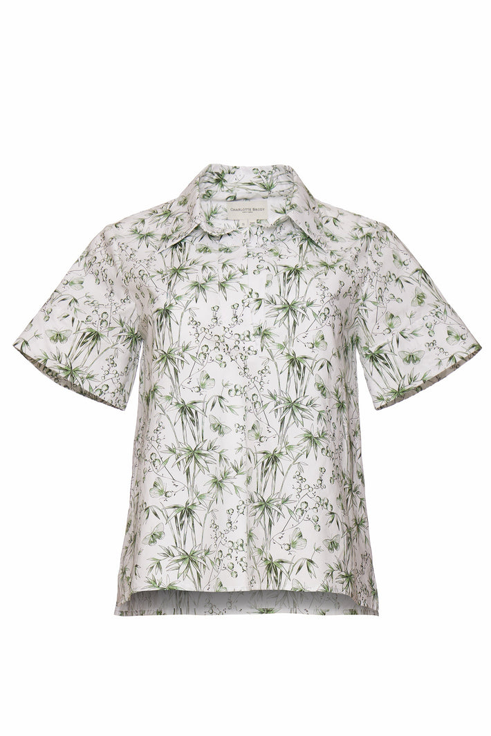 Prado Blouse - Green Butterfly