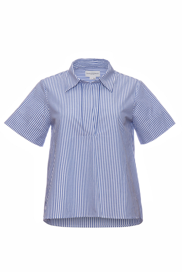 Prado Blouse - Navy Stripe