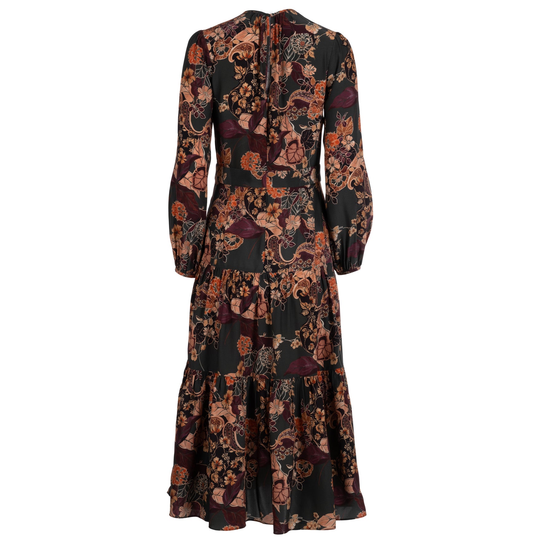 Keyhole Midi Dress - Olive Persian Paisley – Charlotte Brody