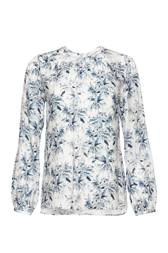 Keyhole Blouse - Blue Lily