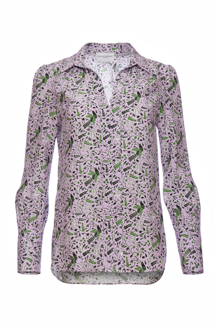 Laurel Blouse Lilac Aztec Batik