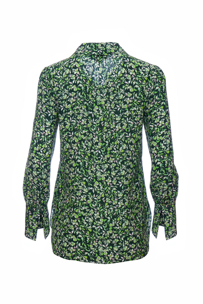 Laurel Blouse Verde Flores