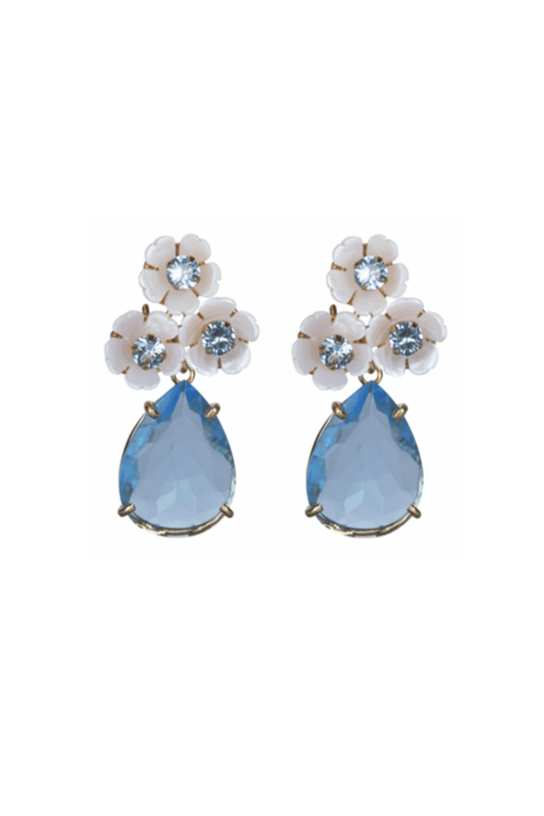 Blue Quartz Tear Drop Earrings