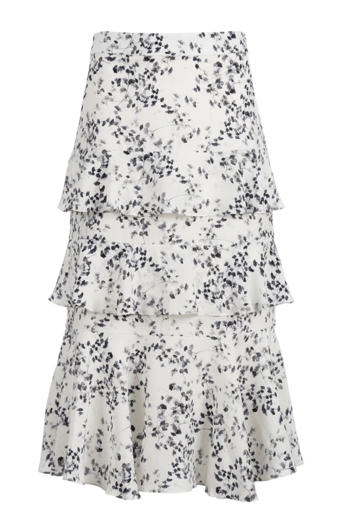 Cascade Ruffle Skirt - Navy Gingko