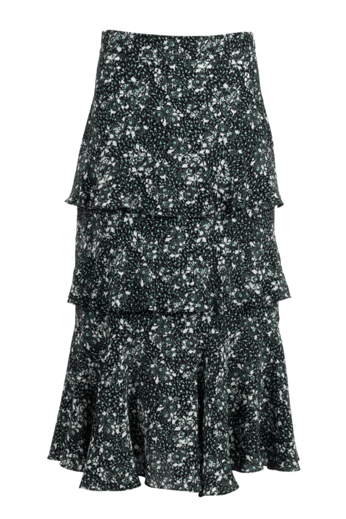 Cascade Ruffle Skirt - Olive Water Lily