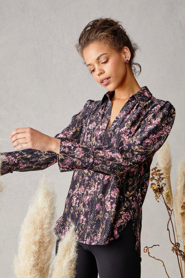 Laurel Blouse Ruby Hydrangea