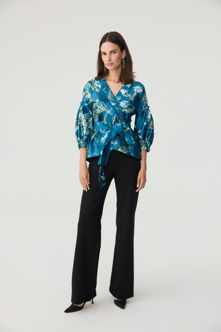 Acapulco Blouse in Teal Chamomile Mikado