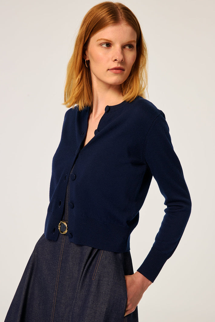 Travel Cardigan - Navy