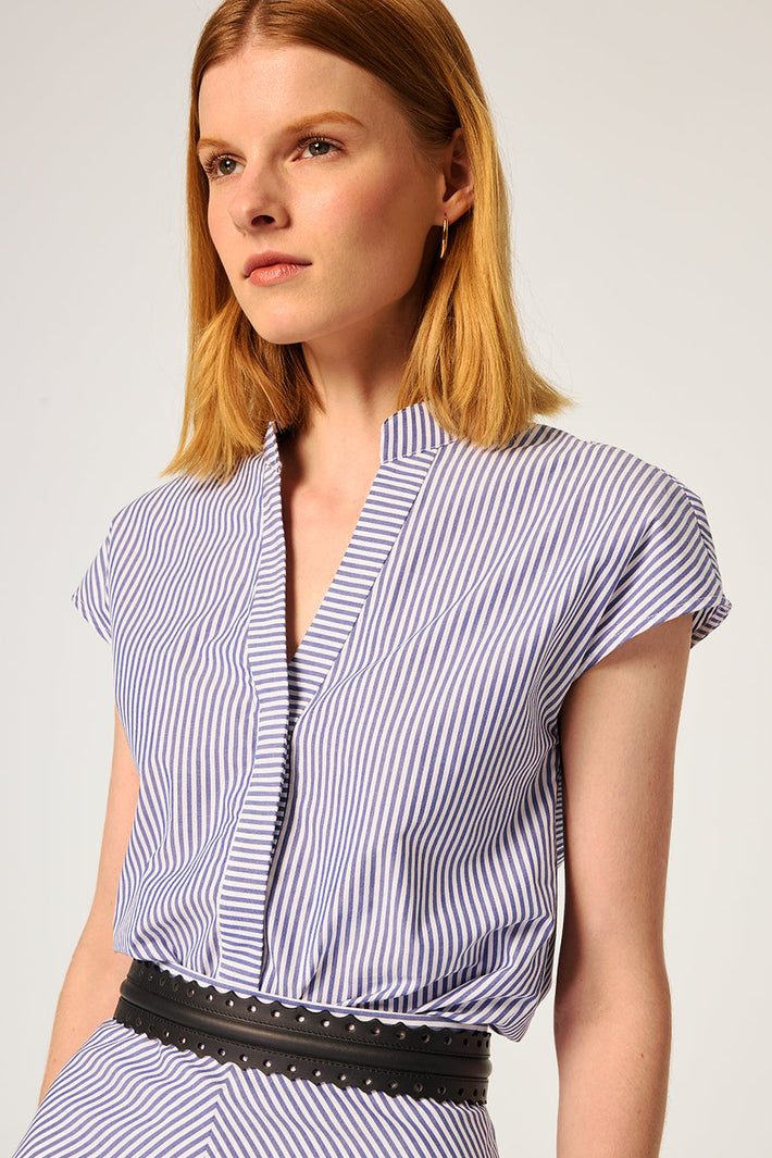 Antibes Blouse - Blue Stripe