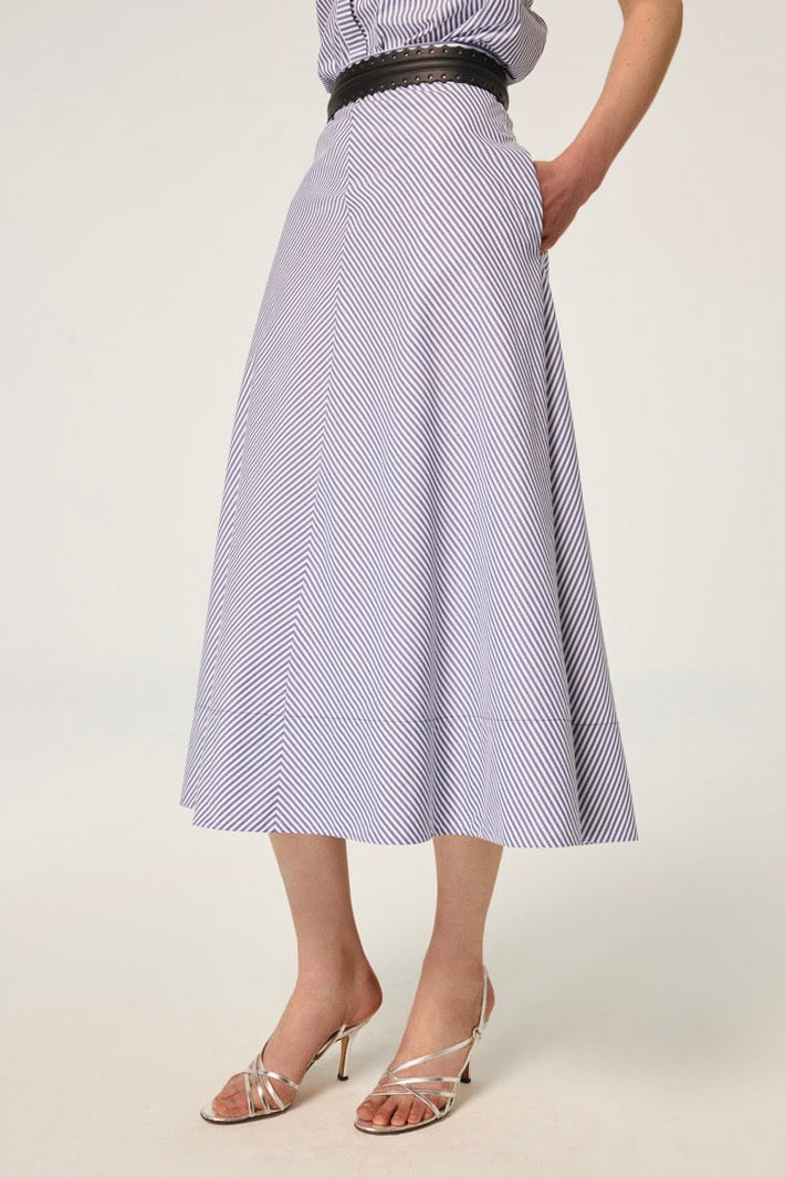 Antibes Skirt - Blue Stripe