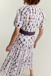 Tiered Midi Skirt -  Plum Shibori