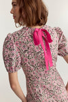Bardot Dress Magenta Batik Poplin