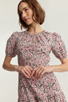 Bardot Dress Magenta Batik Poplin