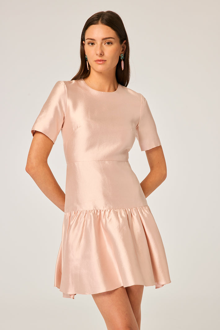 Bella Dress in Blush Silk Wool