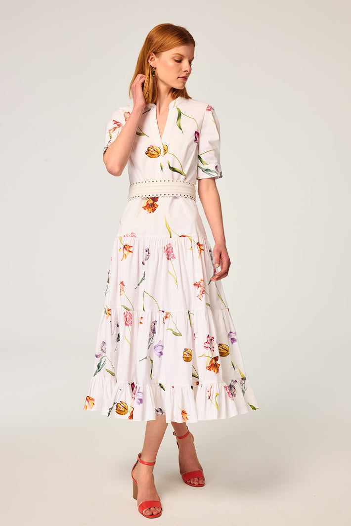 Cadiz Dress - White Tulip