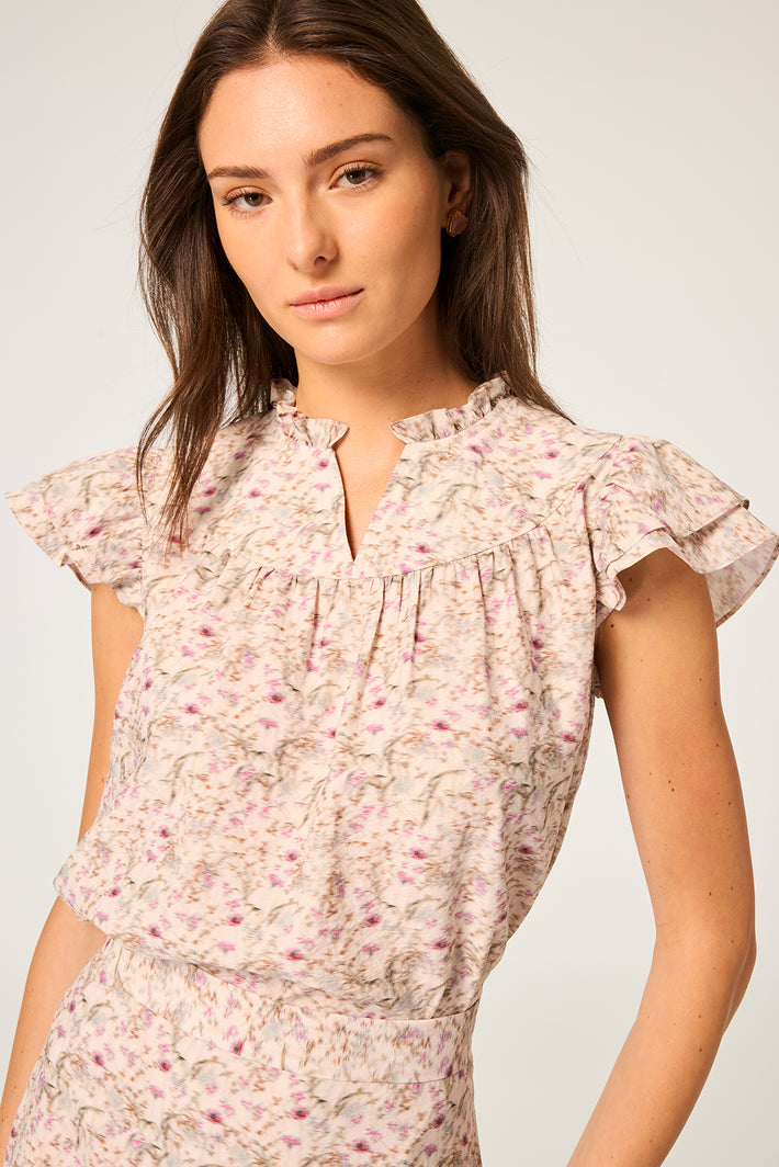 Dragonfly Blouse - Rose Anemone