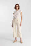 Hepburn Wide Leg Crop Jean Flax Hemp