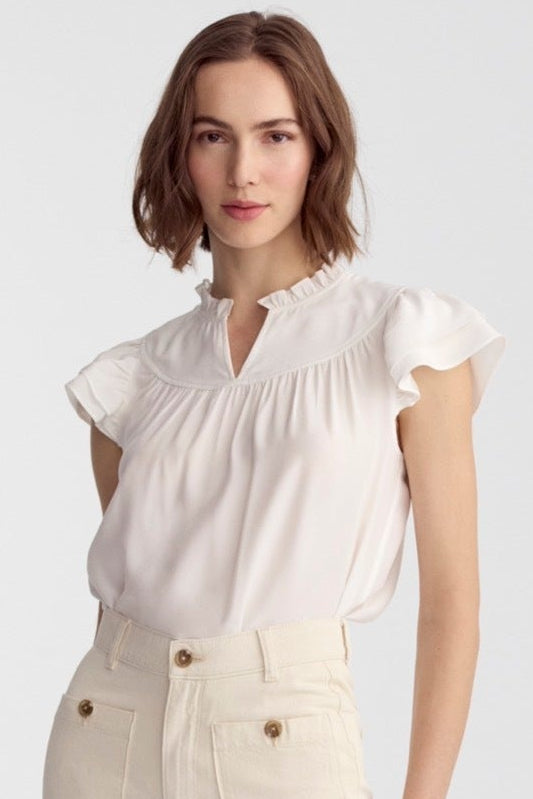 Dragonfly Blouse Ivory Charmeuse