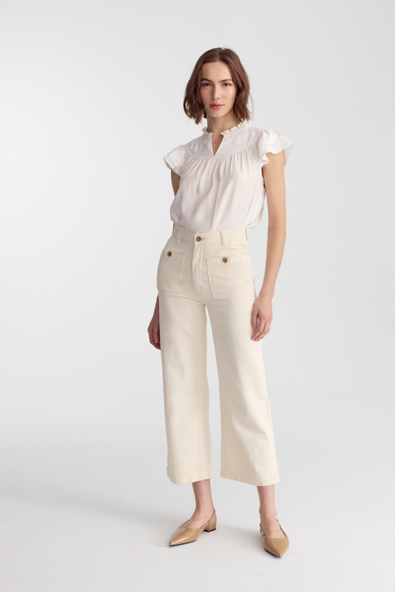 Dragonfly Blouse Ivory Charmeuse