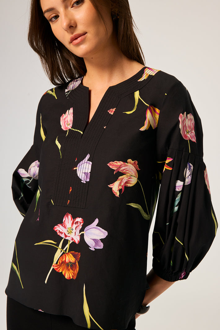 Fiesta Blouse - Black Tulip