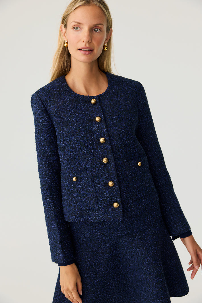 Flint Jacket - Navy Tweed