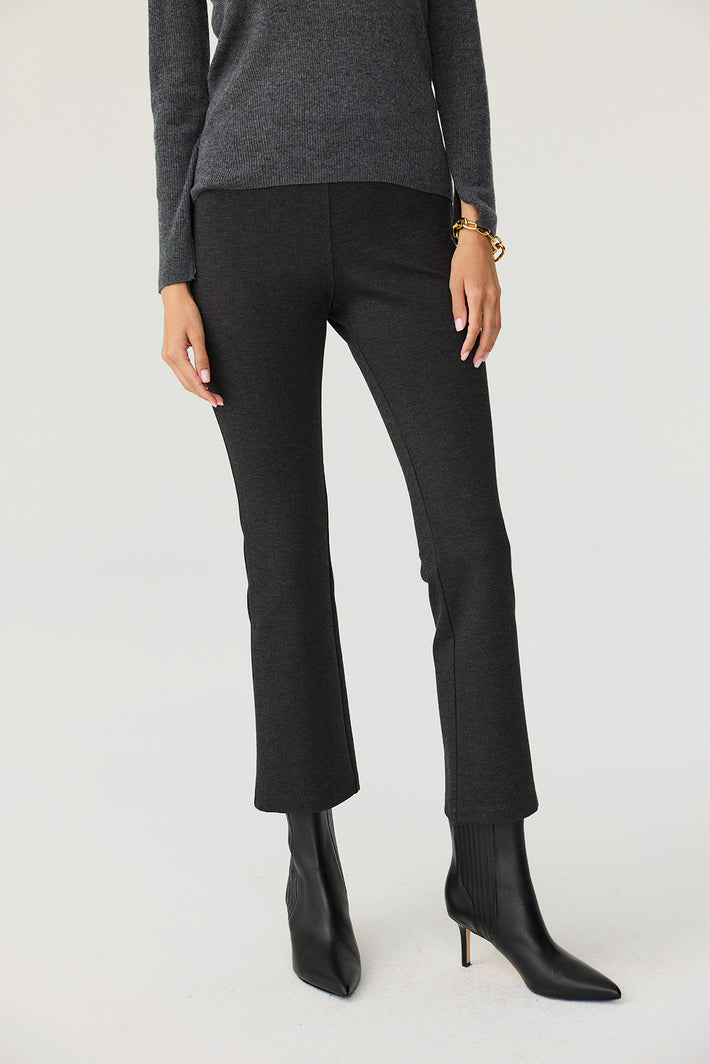 Full Length Flare Pant - Charcoal Ponte
