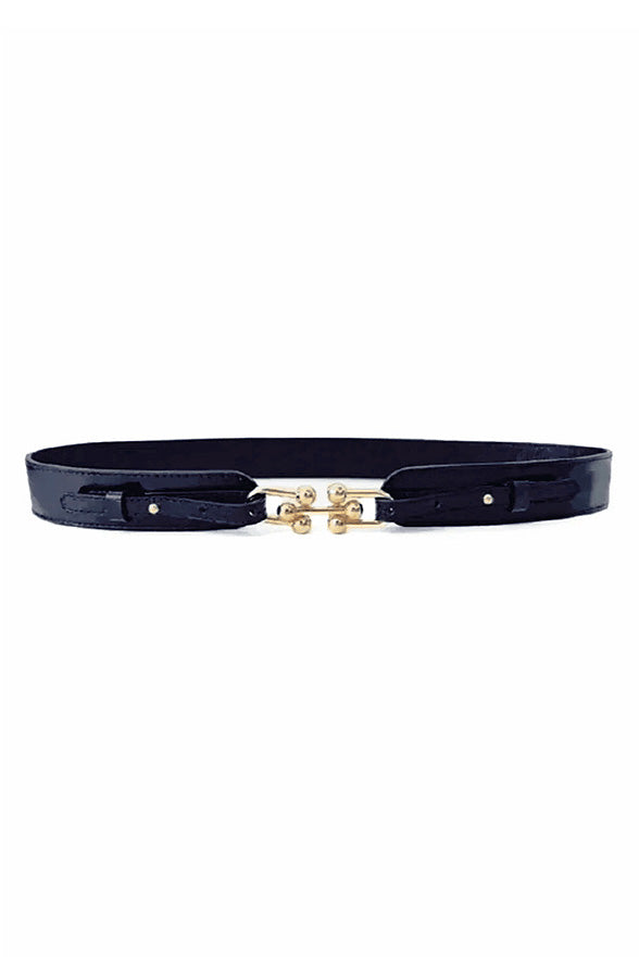 Globe Belt - Navy Leather