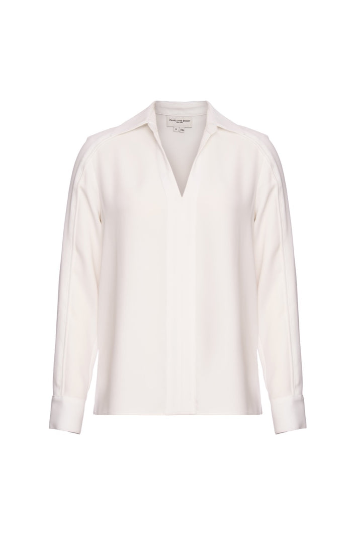 Lark Blouse - Ivory Crepe