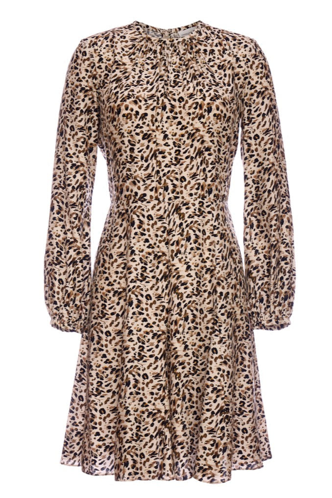 Petal Dress - Beige Animal
