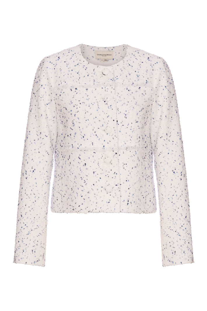 Sabine Jacket - White Blue Tweed