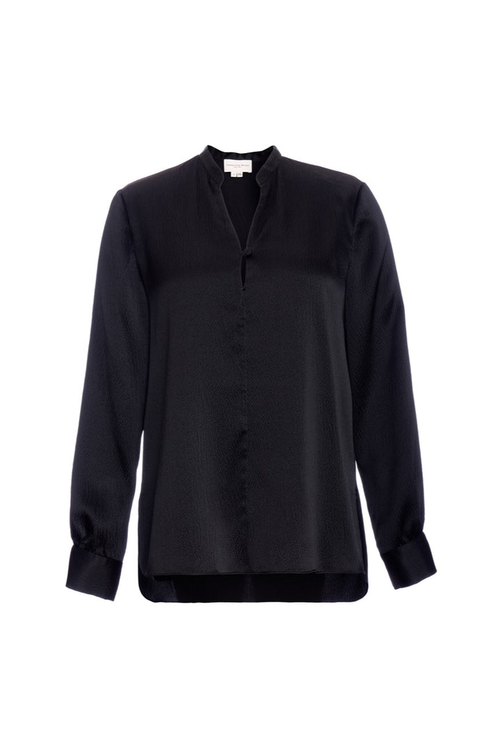 Savannah Blouse - Black Hammered