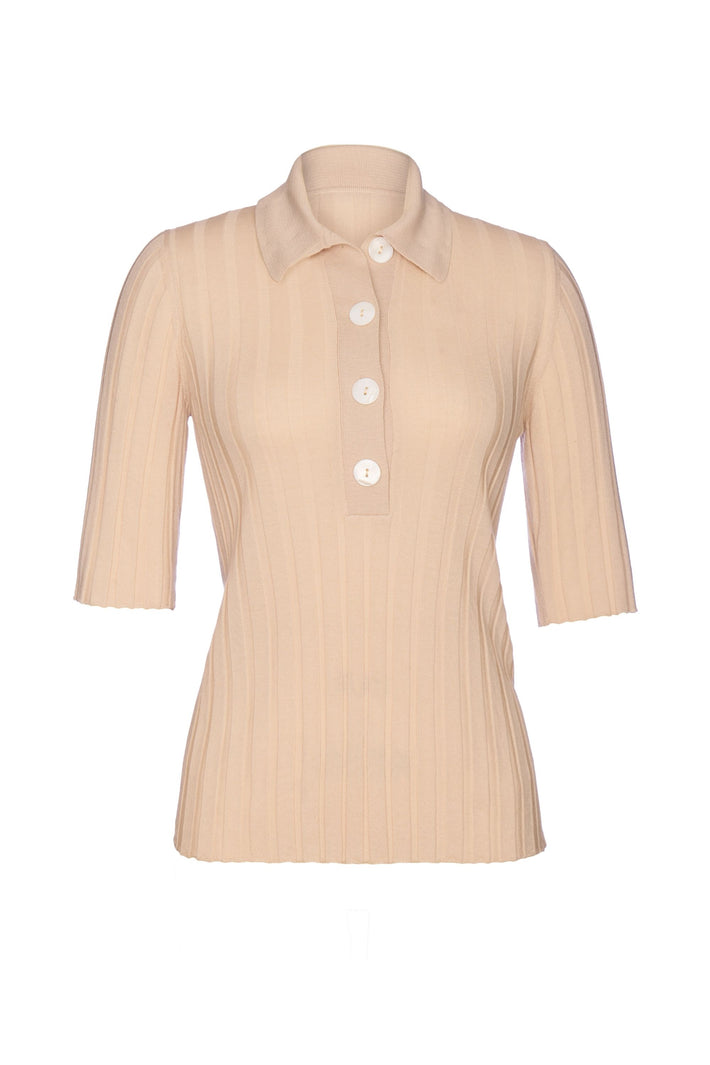 Knit Polo - Beige