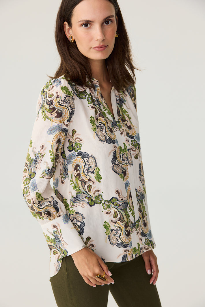 Laurel Blouse - Olive Paisley